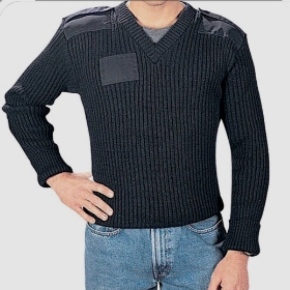 PSC Uniform Appeal Men's Black Ribbed Sweater Size L